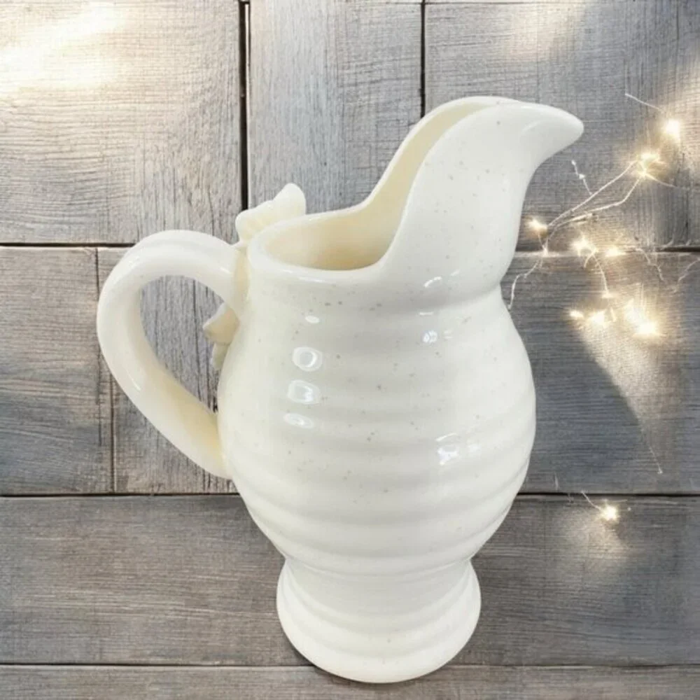 Grasslands Road Ceramic Small Pitcher Creamer With 3D‎ Flowers Carafe Jug